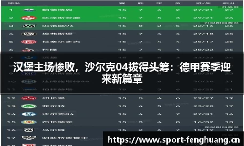 汉堡主场惨败，沙尔克04拔得头筹：德甲赛季迎来新篇章